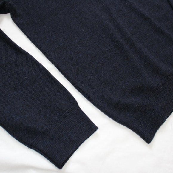 Calvin Klein Navy Blue V Neck Merino Wool Sweater - Picture 2 of 6